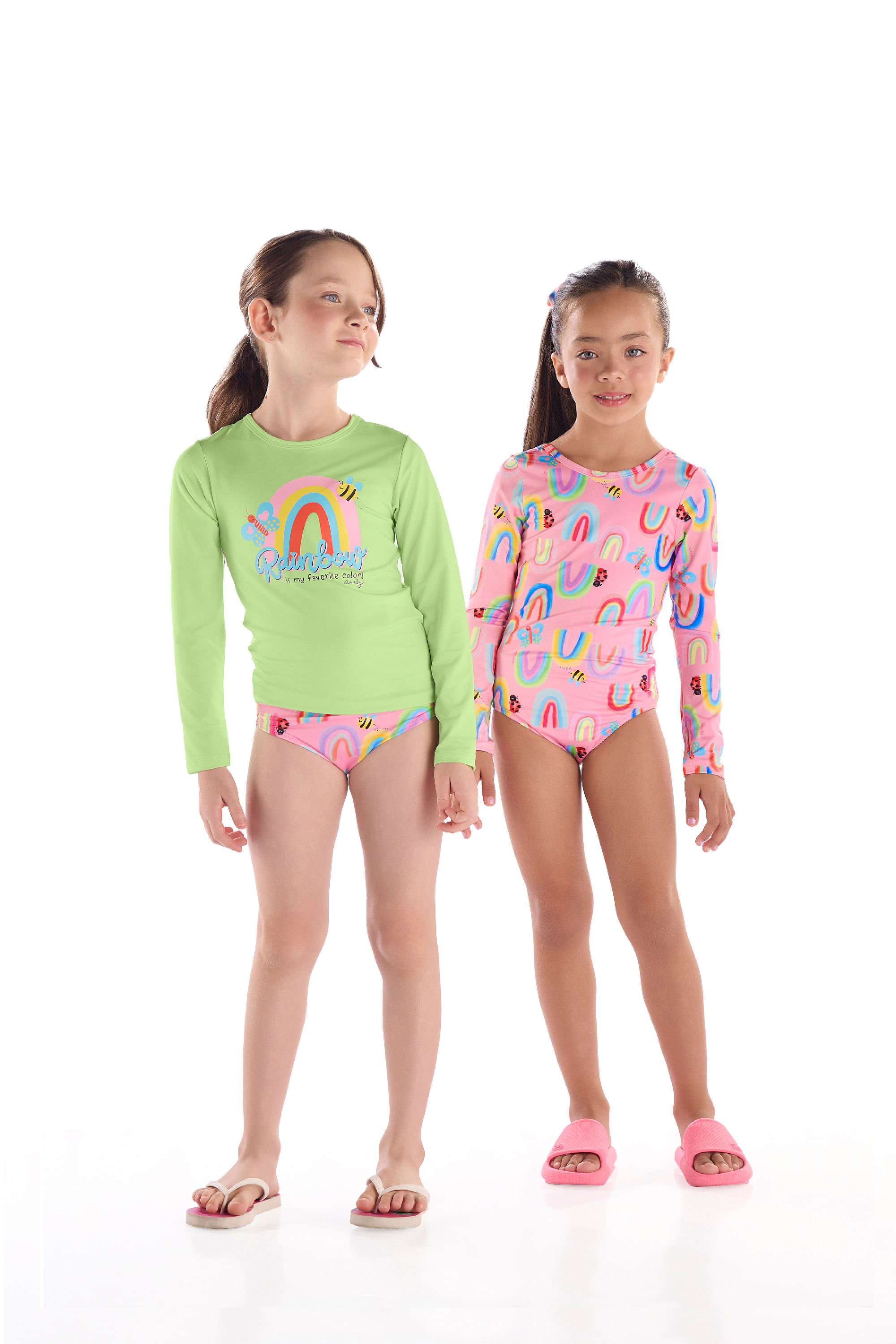 Biquíni Paraíso Infantil com Blusa e Calcinha (Verde Claro) Quimby - Imagem 12